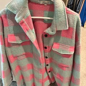 Trac Pink and Green Plaid Jacket